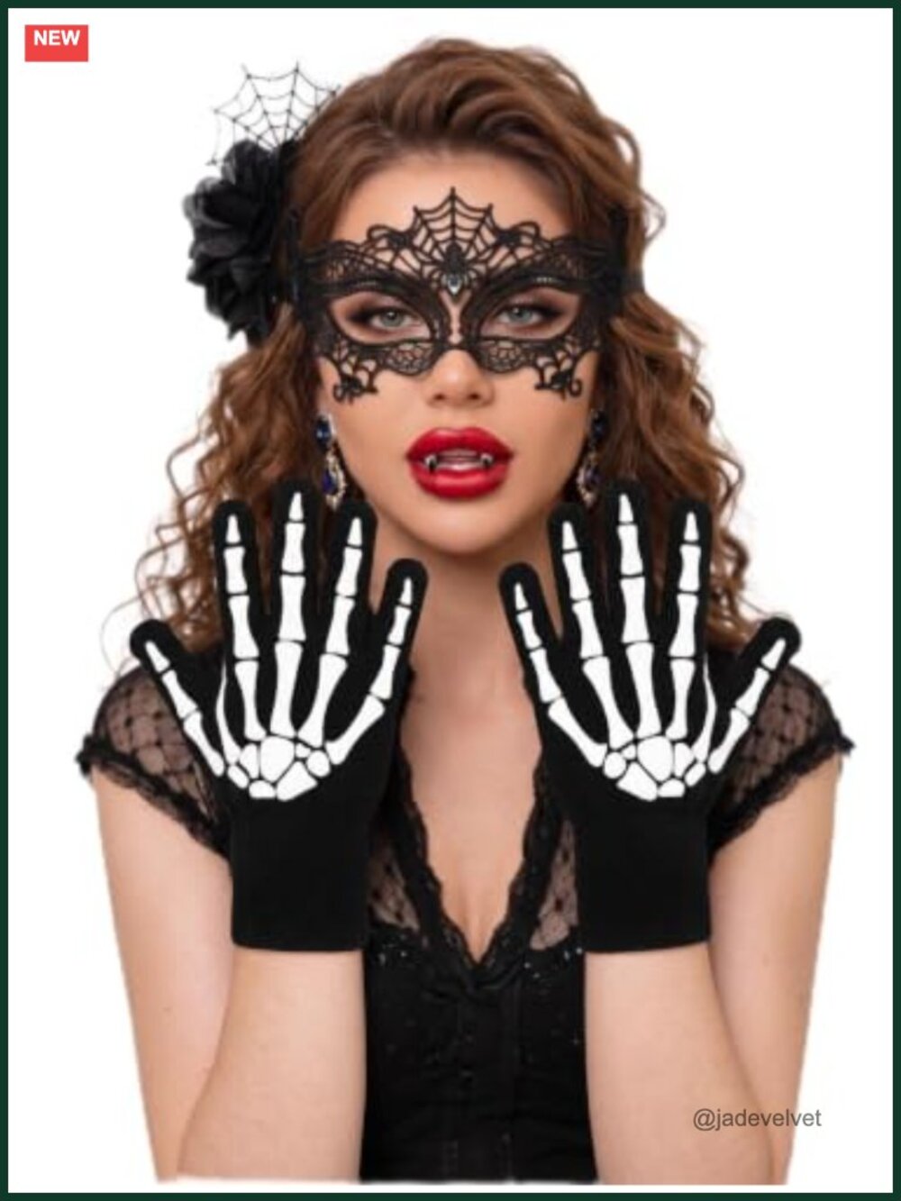Skeleton Gloves Fingerless Glow in the Dark Halloween Costume Unisex Adults